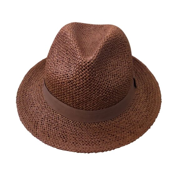 Walt Disney World Disneyland Resort Brown Mickey Mouse Woven Fedora Hat 7-3/8 - Picture 2 of 10